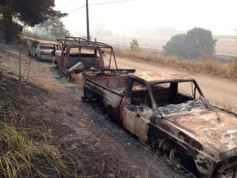 burned over cars